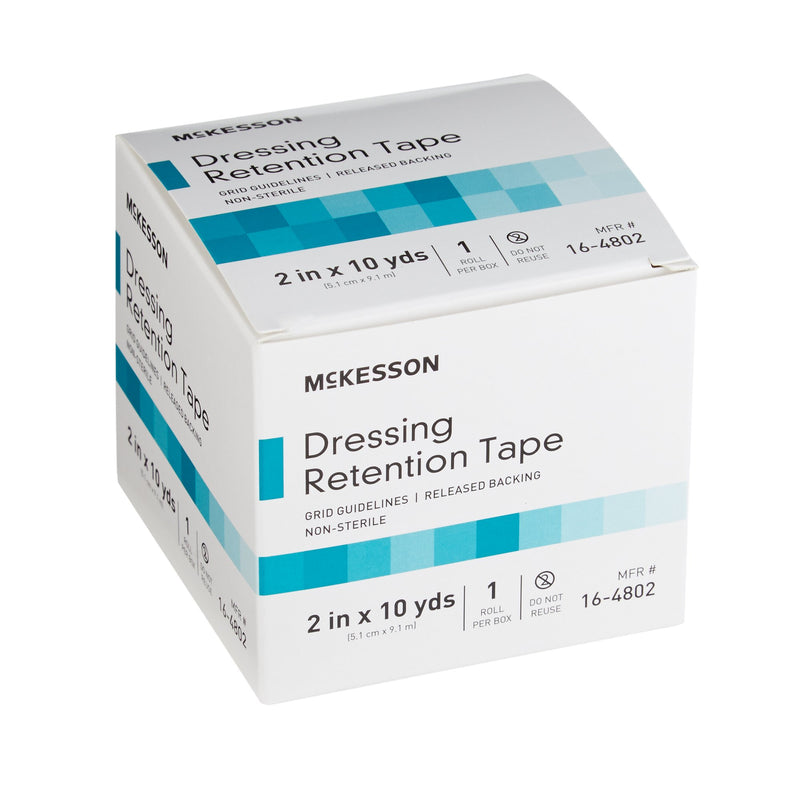 Water Resistant Dressing Retention Tape with Liner McKesson White 2 Inch X 10 Yard Nonwoven / Printed Release Paper NonSterile