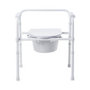 3-in-1 Commode Chair McKesson Fixed Arms Steel Frame Back Bar 13-1/2 Inch Seat Width 350 lbs. Weight Capacity