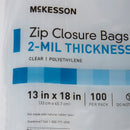 Reclosable Bag McKesson 13 X 18 Inch Polyethylene Clear Zipper Closure