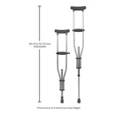 Underarm Crutches McKesson Youth / Adult / Tall Adult 4 Foot 6 Inch to 6 Foot 6 Inch User Height Aluminum Frame 300 lbs. Weight Capacity