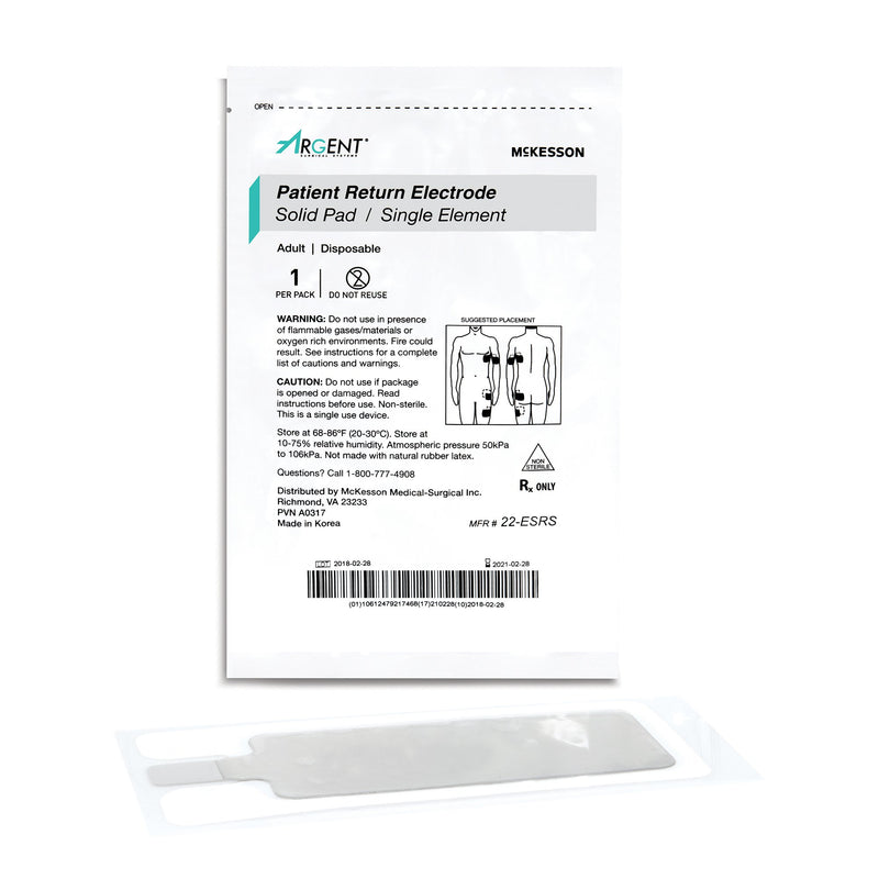 Patient Return Electrode McKesson Single Without Cord