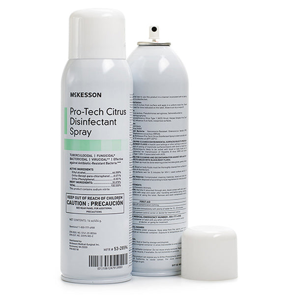 Surface Disinfectant Cleaner McKesson Pro-Tech Alcohol Based Aerosol Spray Liquid 16 oz. Can Citrus Scent NonSterile