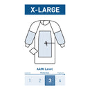 Fabric-Reinforced Surgical Gown with Towel McKesson X-Large Blue Sterile AAMI Level 3 Disposable