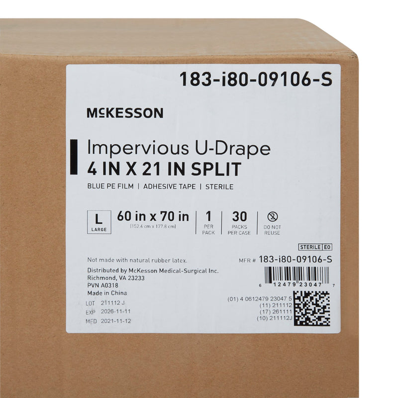 Orthopedic Drape McKesson Impervious U-Drape 60 W X 70 L Inch Sterile