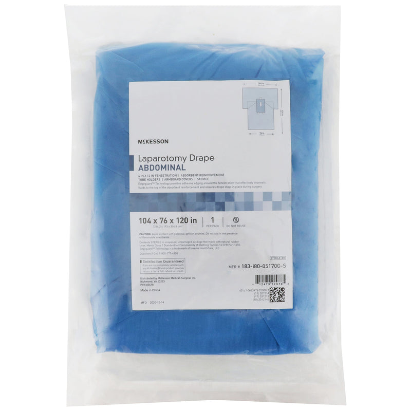 Abdominal Drape McKesson Laparotomy Drape 102 W X 76 W X 120 L Inch Sterile