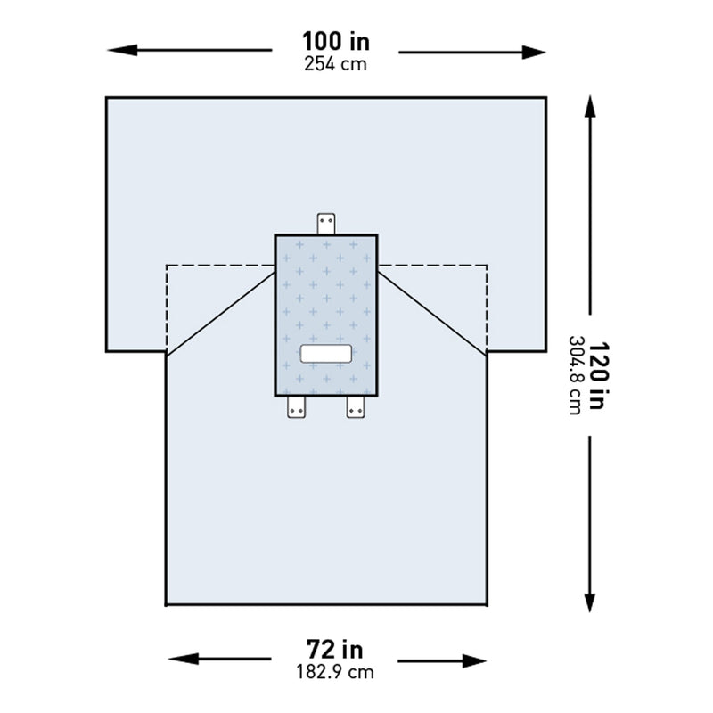 Abdominal Drape McKesson Transverse Laparotomy Drape 100 W X 72 W X 120 L Inch Sterile