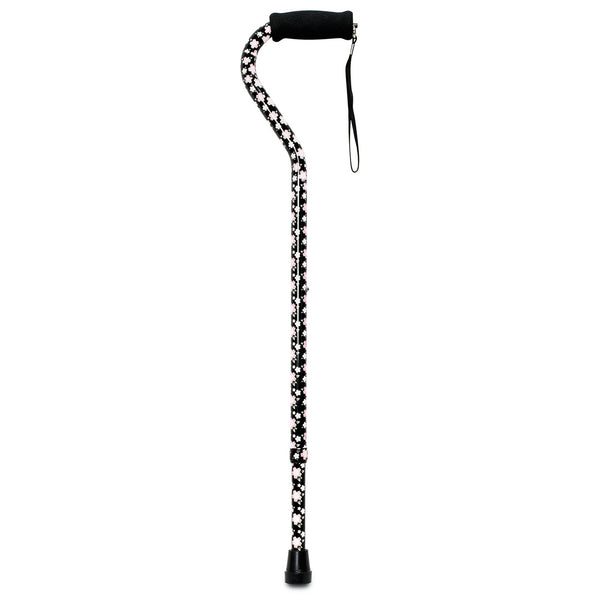 Offset Cane McKesson Aluminum 30 to 39 Inch Height Pink Floral