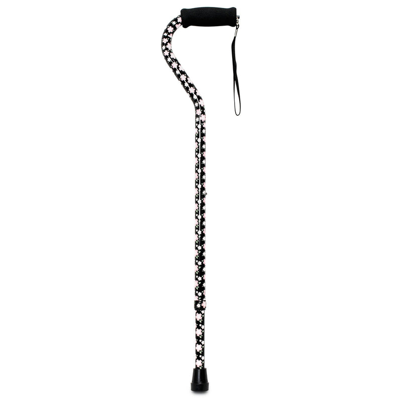 Offset Cane McKesson Aluminum 30 to 39 Inch Height Pink Floral