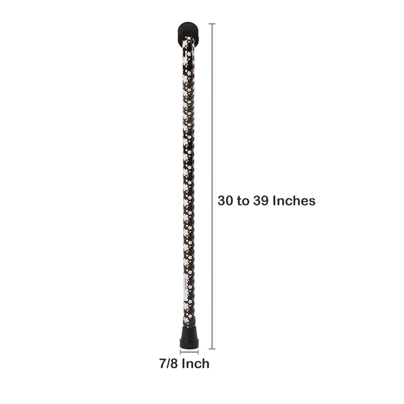 Offset Cane McKesson Aluminum 30 to 39 Inch Height Pink Floral
