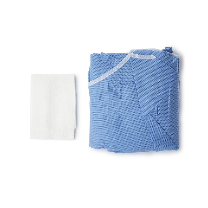 Non-Reinforced Surgical Gown with Towel McKesson 2X-Large Blue Sterile AAMI Level 3 Disposable