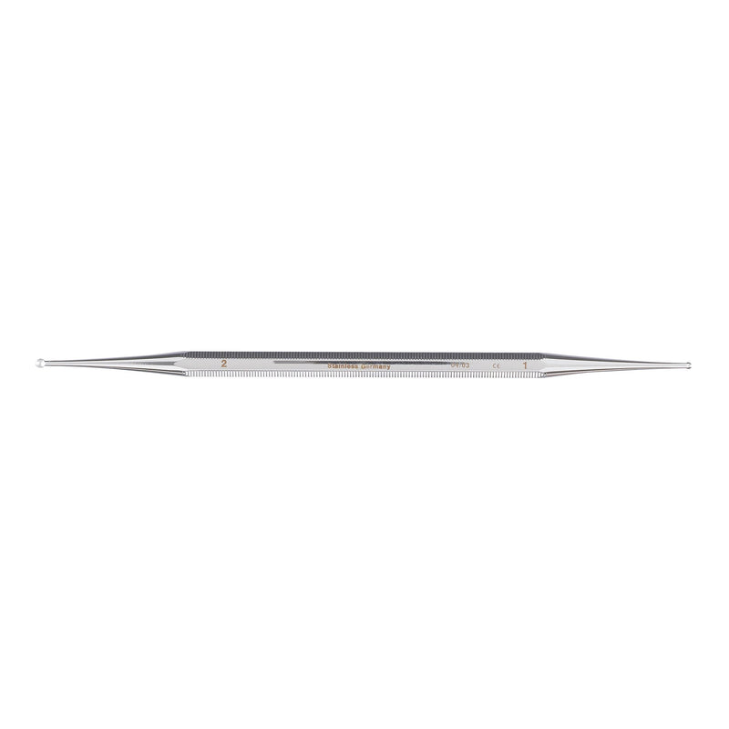 Excavator Curette McKesson Argent™ 5-1/2 Inch Length Double-ended Solid Octagon Handle 1.5 mm Tip / 2 mm Tip Straight Fenestrated Round Cup Tip