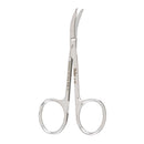 Stitch Scissors McKesson Argent™ Shortbent 3-1/2 Inch Length OR / Surgical Grade German Stainless Steel NonSterile Finger Ring Handle Curved Blunt Tip / Blunt Tip