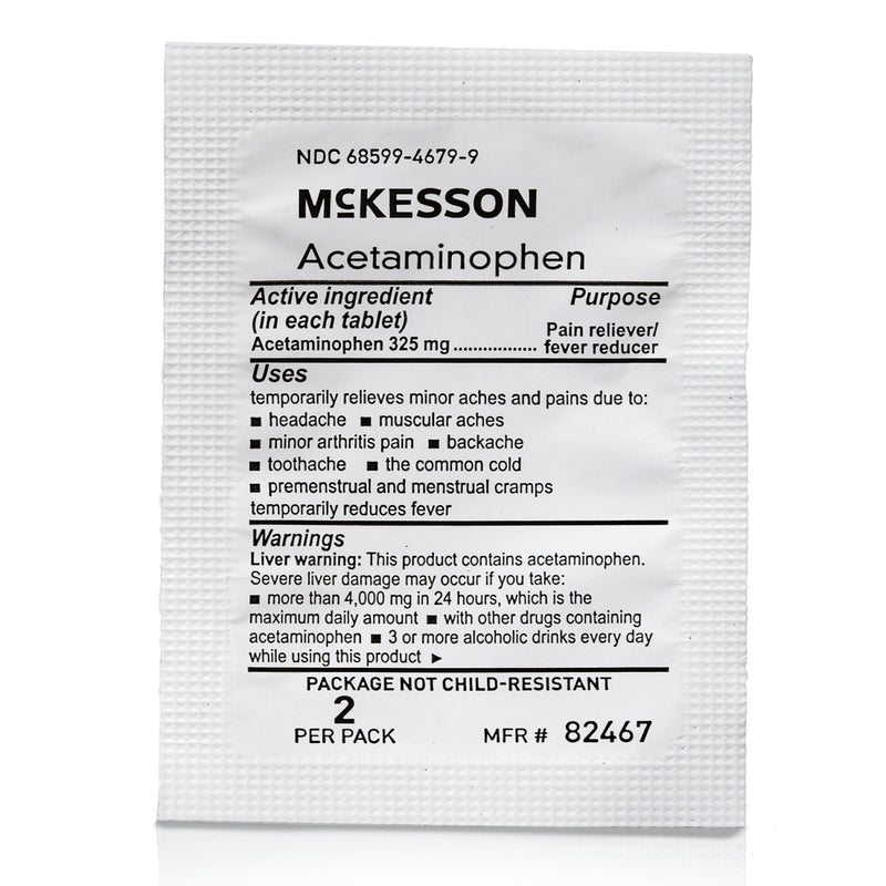 Pain Relief McKesson 325 mg Strength Acetaminophen Unit Dose Tablet 250 per Box