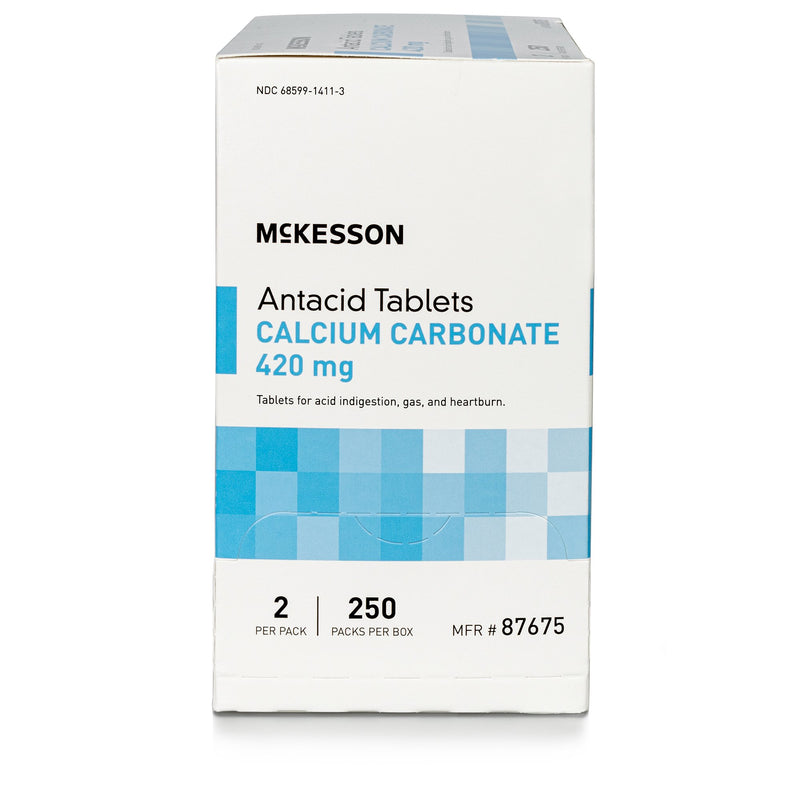 Antacid McKesson Brand 420 mg Strength Tablet 250 Packets per Box, 2 Tablets per Packet
