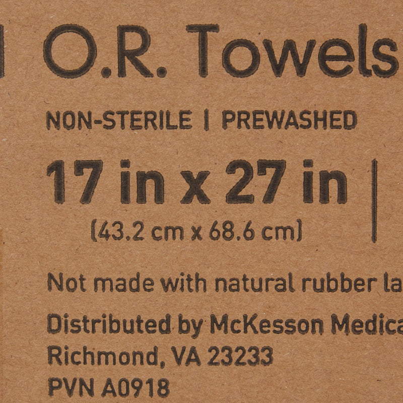 O.R. Towel McKesson 17 W X 27 L Inch Blue NonSterile
