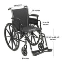 Lightweight Wheelchair McKesson Dual Axle Desk Length Arm Swing-Away Footrest Black Upholstery 18 Inch Seat Width Adult 300 lbs. Weight Capacity