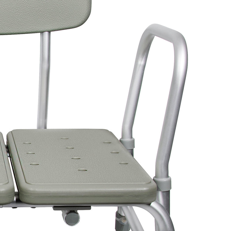 McKesson Knocked Down Bath Transfer Bench Removable Arm Rail 17-1/2 to 22-1/2 Inch Seat Height 400 lbs. Weight Capacity