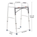Dual Release Folding Walker Adjustable Height McKesson Aluminum Frame 350 lbs. Weight Capacity 32 to 39 Inch Height