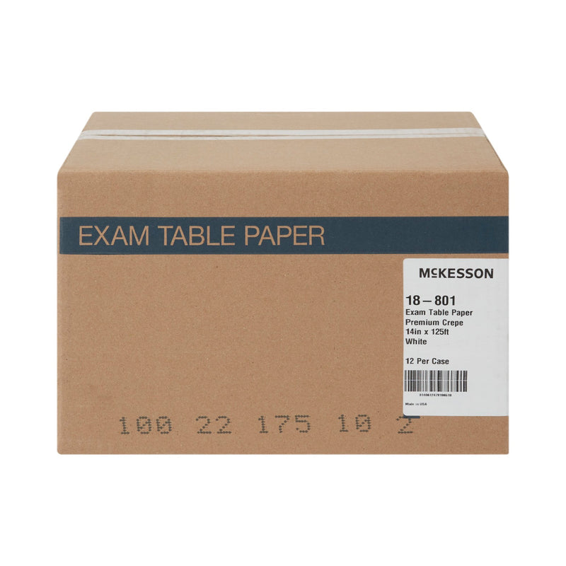 Table Paper McKesson 14 Inch Width 125 Foot Length White Crepe