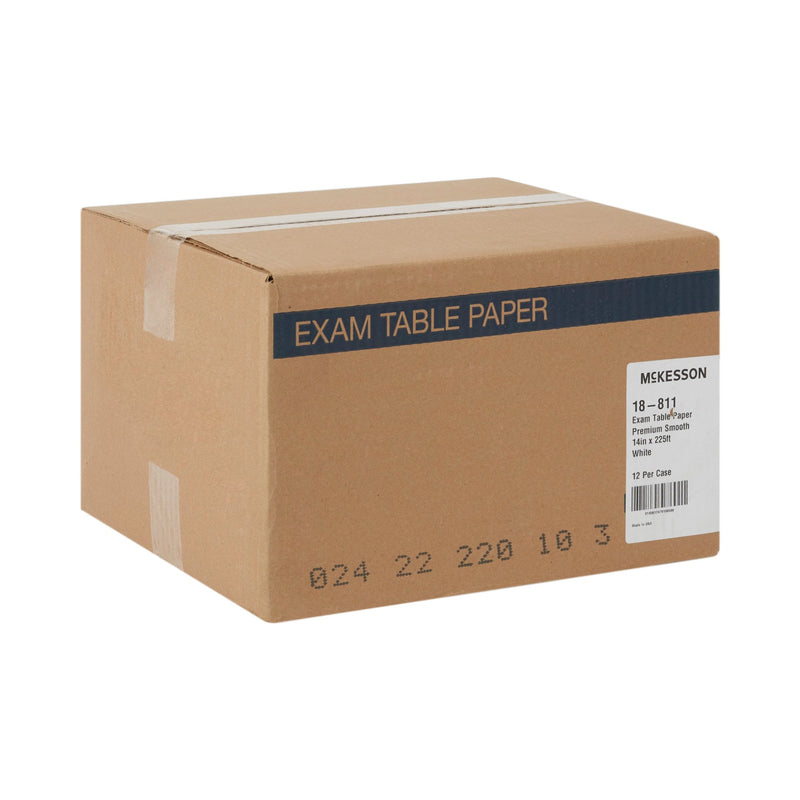 Table Paper McKesson 14 Inch Width 225 Foot Length White Smooth