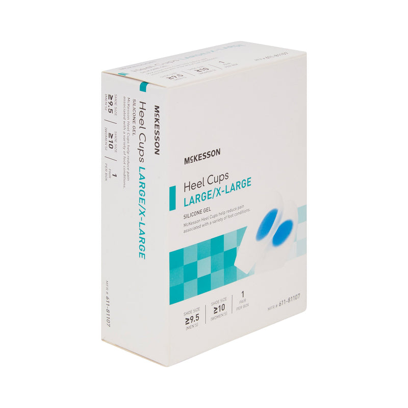 Heel Cup McKesson U-Shaped Silicone Female 10 and up / Male 9-1/2 and up Blue / Clear