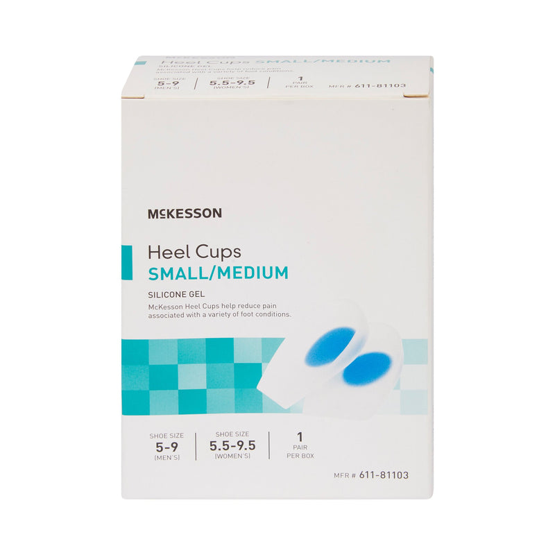 Heel Cup McKesson U-Shaped Silicone Female 5-1/2 to 9-1/2 / Male 5 to 9 Blue / Clear