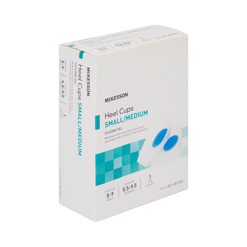 Heel Cup McKesson U-Shaped Silicone Female 5-1/2 to 9-1/2 / Male 5 to 9 Blue / Clear