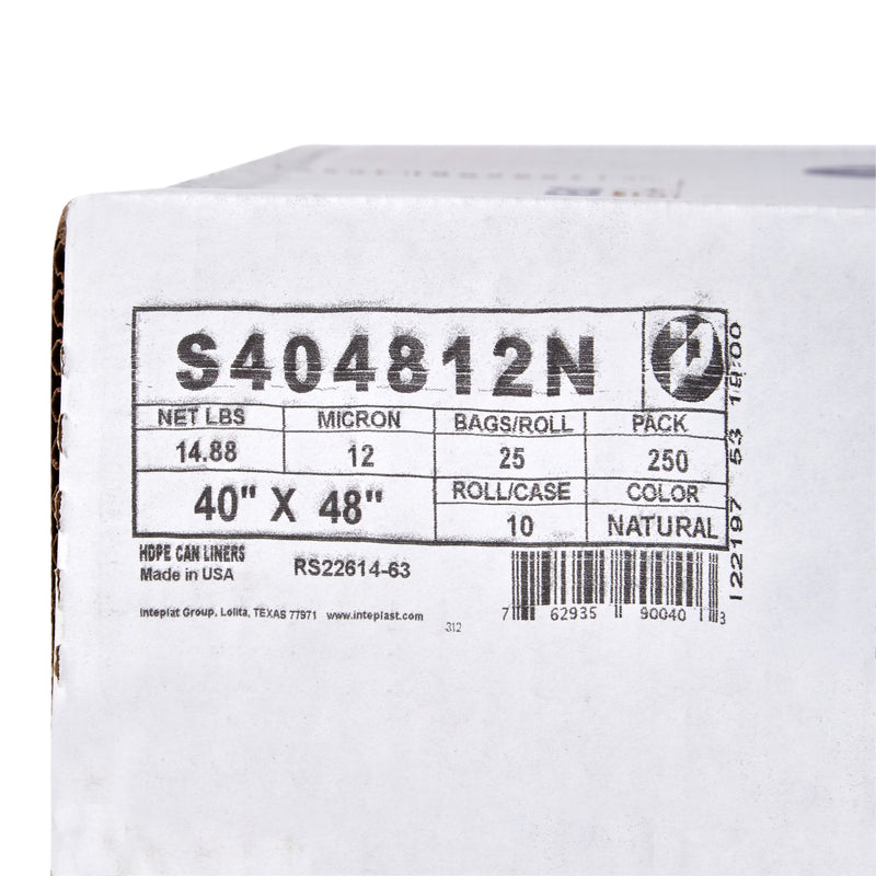 Trash Bag McKesson 45 gal. Clear HDPE 12 Mic. 40 X 48 Inch Star Seal Bottom Coreless Roll