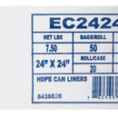 Trash Bag McKesson 10 gal. Clear HDPE 5 Mic. 24 X 24 Inch Star Seal Bottom Coreless Roll