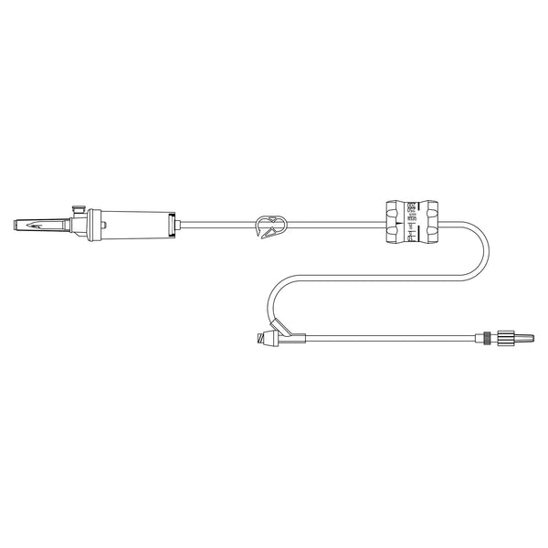 Primary IV Administration Set MedStream Gravity 1 port 20 Drops / mL Drip Rate 15 Micron Filter 85 Inch Tubing Solution Flow Regulator