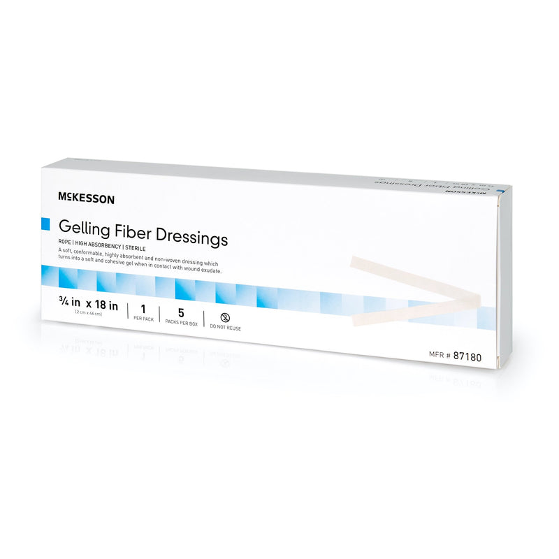 Gelling Fiber Wound Dressing McKesson 3/4 X 18 Inch Ribbon Sterile