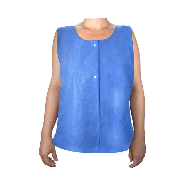 Exam Vest McKesson Blue One Size Fits Most Front Opening Snap Closure Unisex