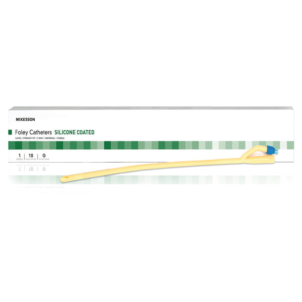 Foley Catheter McKesson 2-Way Standard Tip 5 cc Balloon 16 Fr. Silicone Coated Latex