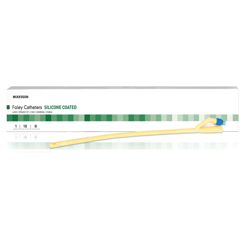 Foley Catheter McKesson 2-Way Standard Tip 5 cc Balloon 18 Fr. Silicone Coated Latex