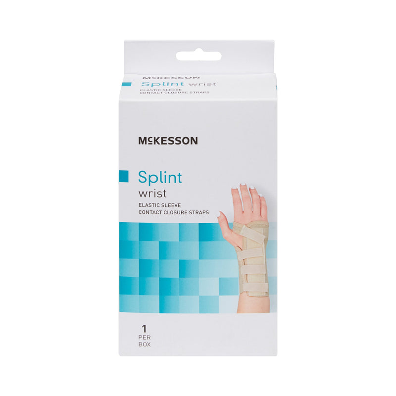 Wrist Brace McKesson Low Profile / Contoured / Wraparound Aluminum / Cotton / Elastic Right Hand Beige X-Large