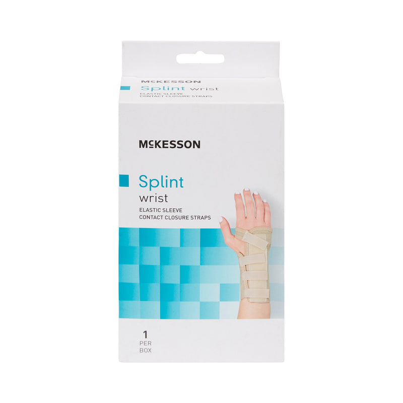Wrist Brace McKesson Low Profile / Contoured / Wraparound Aluminum / Cotton / Elastic Left Hand Beige X-Large
