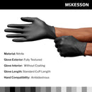 Exam Glove McKesson Confiderm® LDC Medium NonSterile Nitrile Standard Cuff Length Fully Textured Black Chemo Tested / Fentanyl Tested