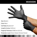 Exam Glove McKesson Confiderm® LDC Medium NonSterile Nitrile Standard Cuff Length Fully Textured Black Chemo Tested / Fentanyl Tested
