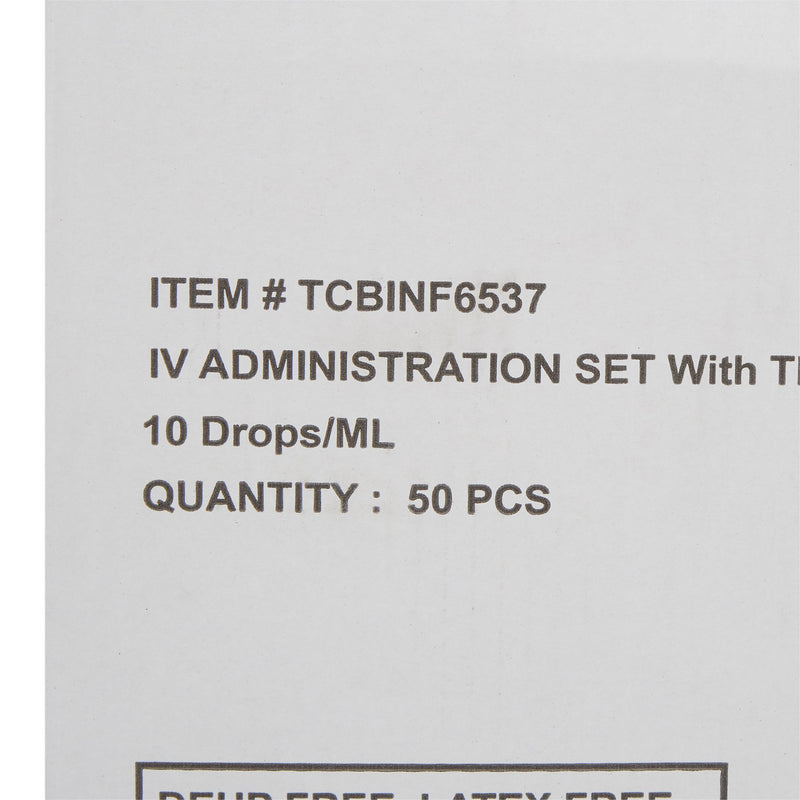 IV Pump Set McKesson Pump 3 Ports 10 Drops / mL Drip Rate Without Filter 110 Inch Tubing Solution Without Flow Regulator