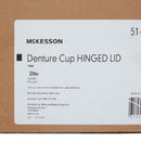 McKesson Denture Cup 8 oz. Pink Hinged Lid Single Patient Use
