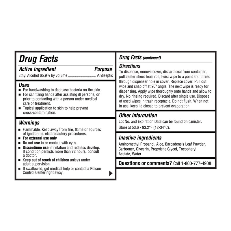Hand Sanitizing Wipe McKesson 160 Count Ethyl Alcohol Wipe Canister
