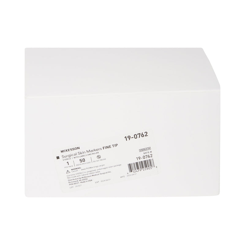 Skin Marker with Ruler and Labels McKesson Gentian Violet Ink Sterile Full Size Fine Tip