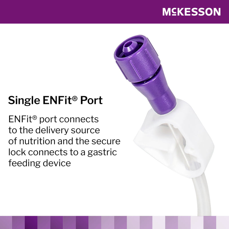 Bolus Enteral Feeding Extension Tube Set McKesson 12 Inch, Enfit, Secure Lock Straight Connector and Clamp, NonSterile