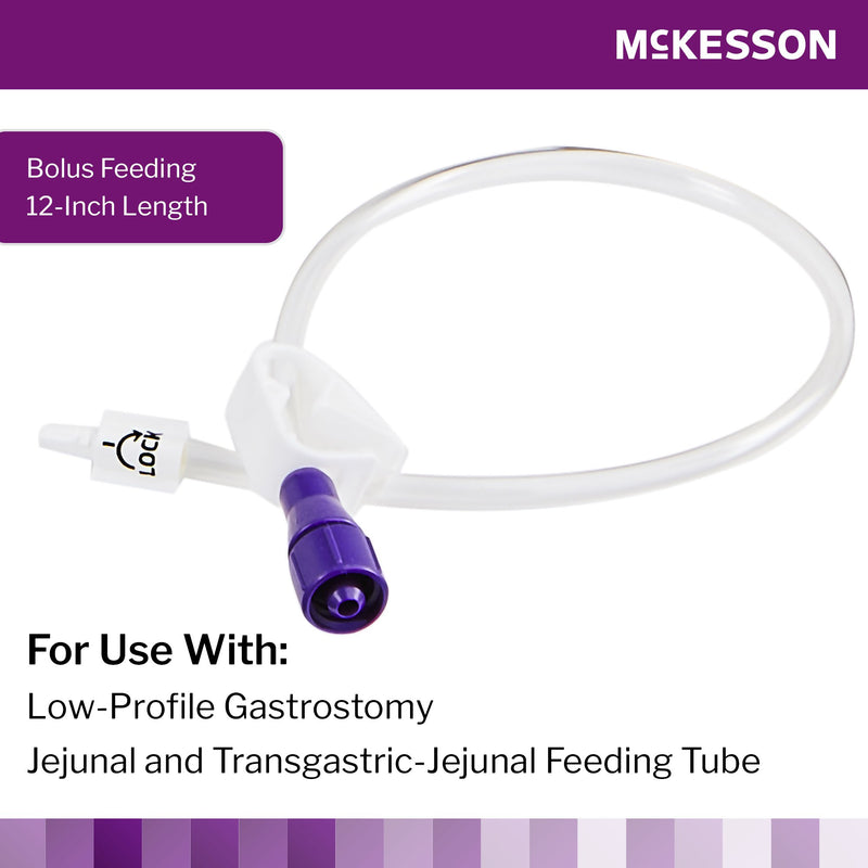 Bolus Enteral Feeding Extension Tube Set McKesson 12 Inch, Enfit, Secure Lock Straight Connector and Clamp, NonSterile