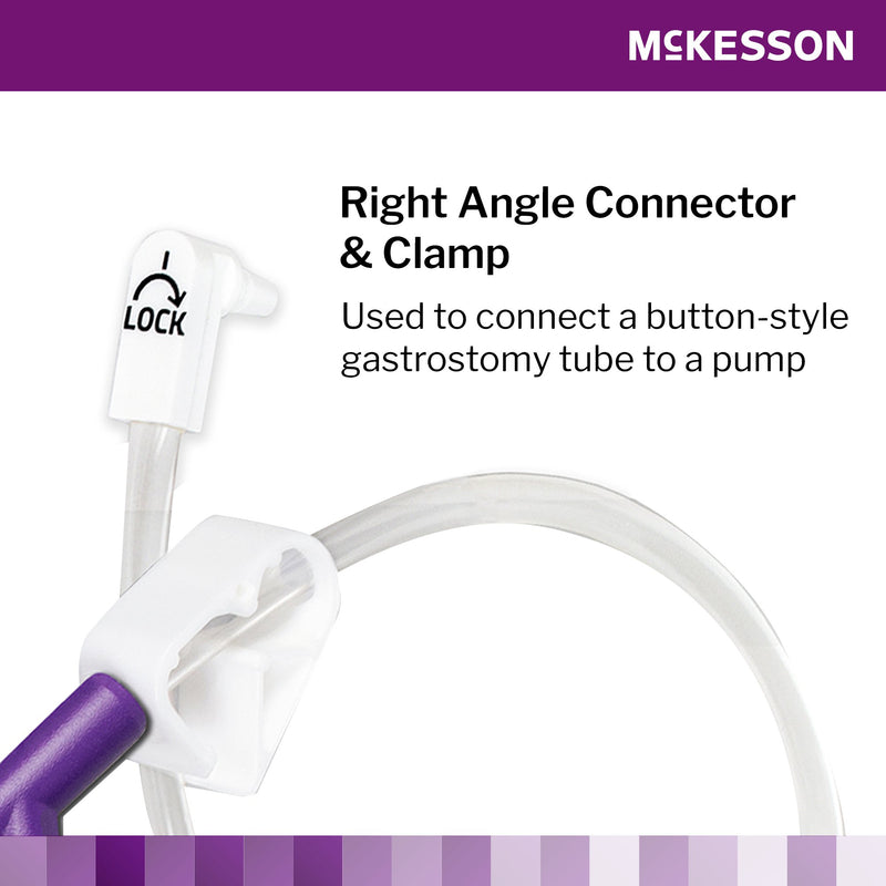 Enteral Feeding Extension Set McKesson 12 Inch, Enfit, Y-Port, Right Angle Connector and Clamp, NonSterile
