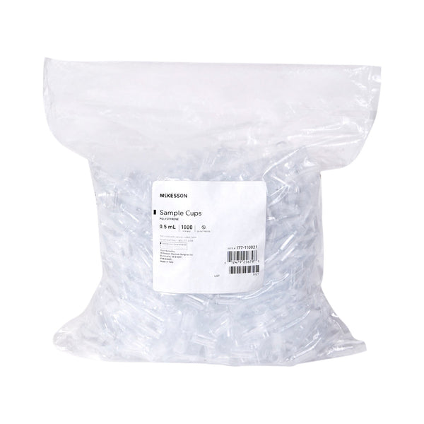 McKesson Sample Cup 0.5 mL, Clear, 13.55 X 24.50 mm, Without Caps