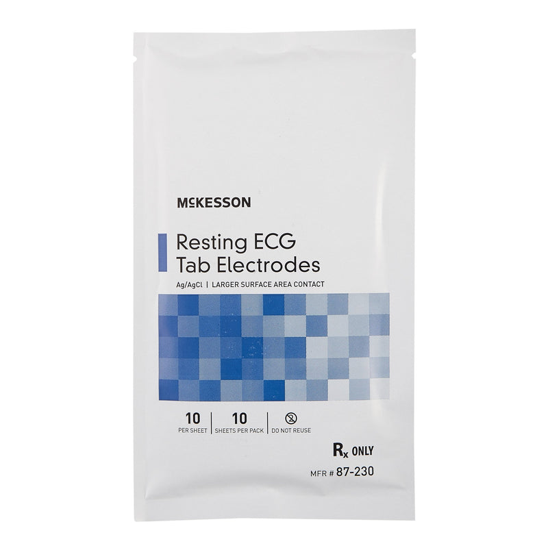 ECG Resting Electrode McKesson Tab Connector Conductive Adhesive Gel Adult Non-Radiolucent 100 per Pack