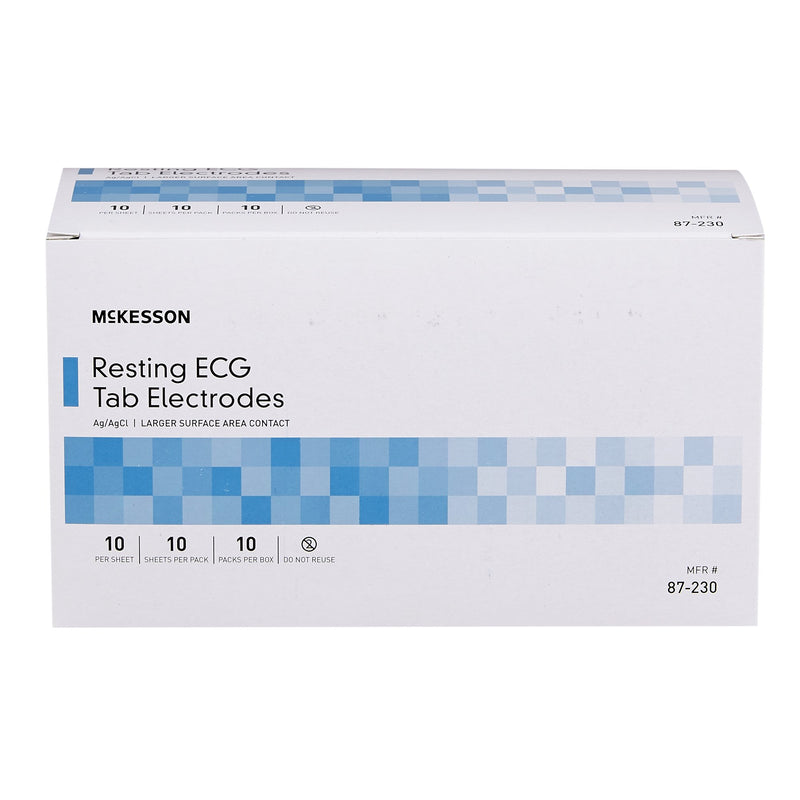 ECG Resting Electrode McKesson Tab Connector Conductive Adhesive Gel Adult Non-Radiolucent 100 per Pack
