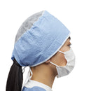Surgeon Cap McKesson One Size Fits Most Blue Tie Closure
