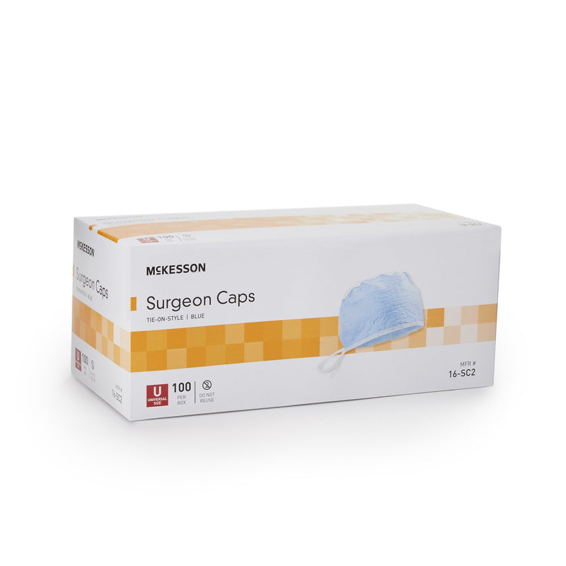 Surgeon Cap McKesson One Size Fits Most Blue Tie Closure